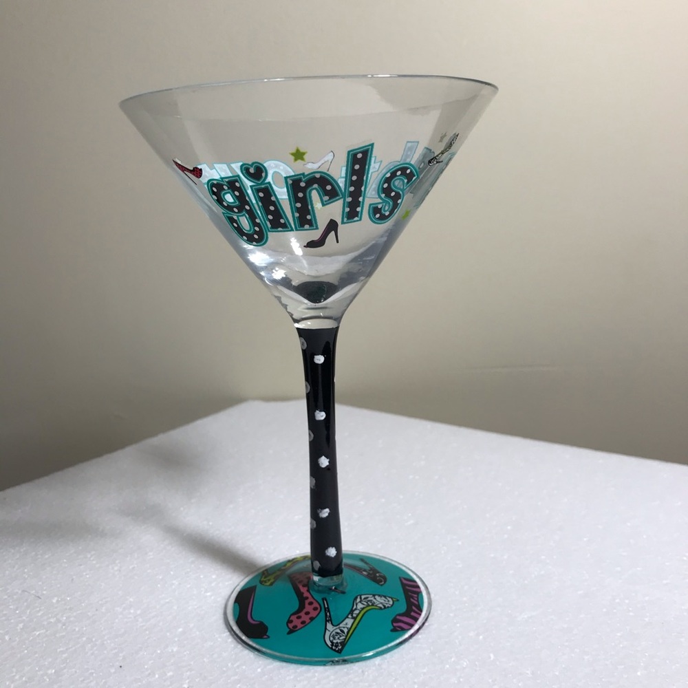“Girls Night Out” hand painted martini glass